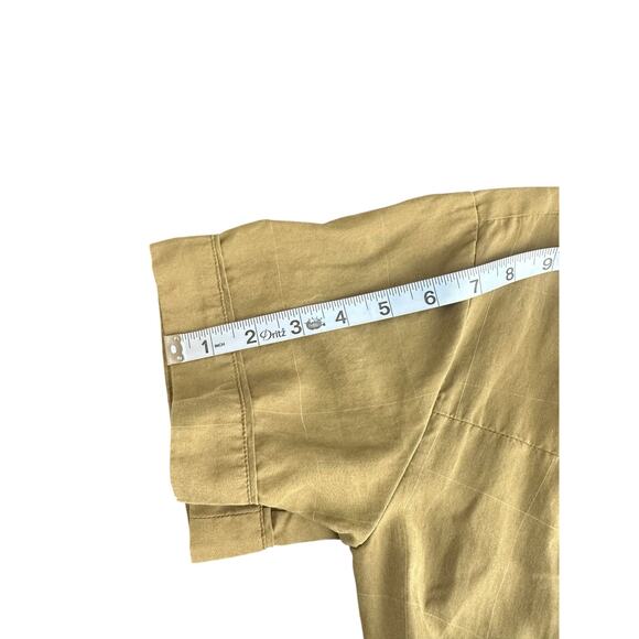 Madewell Kale Green Plaid Short Sleeve Belted Cropped Ankle Jumpsuit Small - Picture 12 of 14